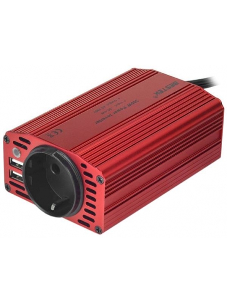 автомобильный инвертор напряжения Bestek 300W Car Inverter  MRI3013BU red