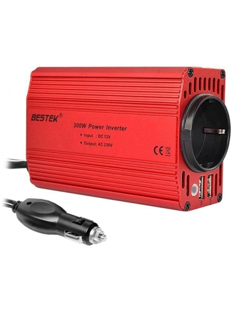 автомобильный инвертор напряжения Bestek 300W Car Inverter  MRI3013BU red