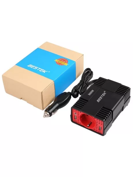 автомобильный инвертор напряжения Bestek 300W Car Inverter MRI3013MU black red