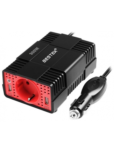 автомобильный инвертор напряжения Bestek 300W Car Inverter MRI3013MU black red