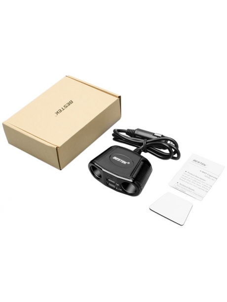 разветвитель в прикуриватель автомобиля Bestek Car socket splitter MRS152BK black