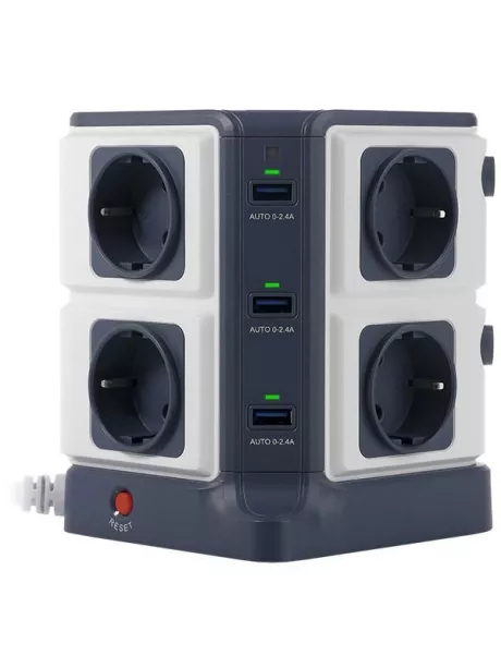 сетевой фильтр Bestek EU power strip MRJ8401 blue