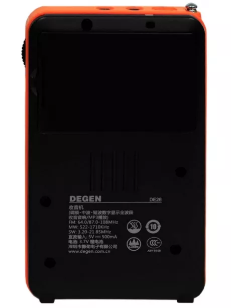 цифровой портативный радиоприемник Degen DE26 black