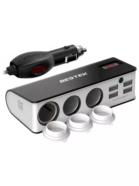 разветвитель в прикуриватель автомобиля Bestek Car socket splitter MRS203BU black