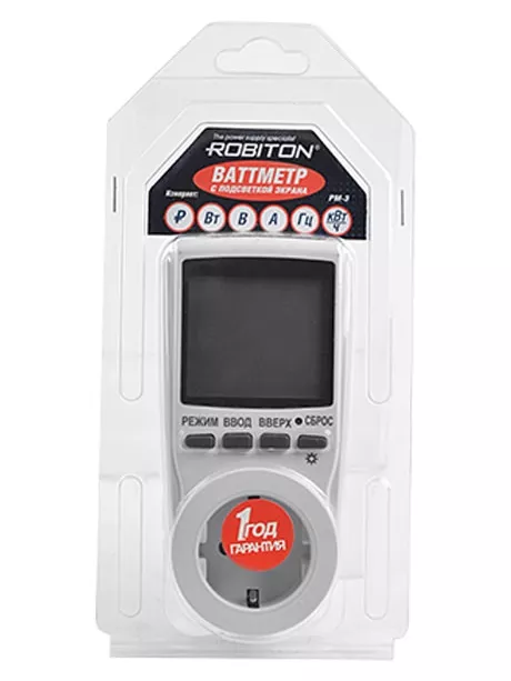 цифровой ваттметр Robiton PM-3 white
