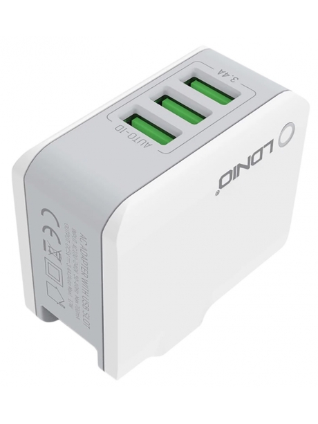 универсальное зарядное устройство LDNIO A3303 3USB *3,4A white