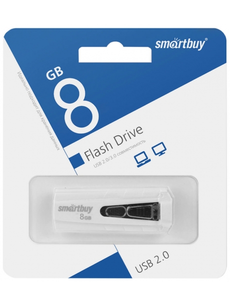флешка USB SmartBuy IRON 8GB white/black