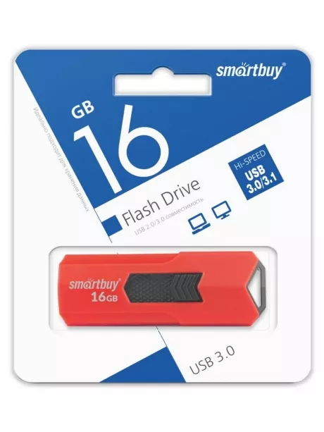 флешка USB SmartBuy STREAM 16Gb 3.0 red