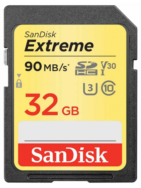 карта памяти SanDisk 32Gb SDHC Class 10 Extreme 90MB/s V30 UHS-1 U3 