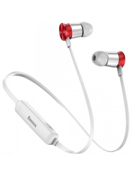 беспроводные наушники для спорта Baseus Encok Sports Wireless Earphone S07 silver + red