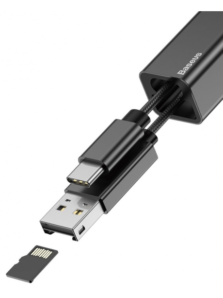кабель Type-C с microSD картридером Baseus Pendant Card Reader black