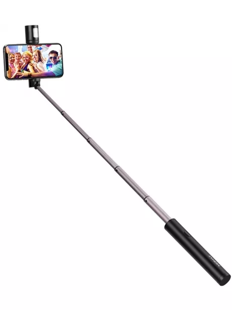 монопод для селфи с дополнительным светом Momax Selfie Light Selfie Stick with Bluetooth and LED Fill KM12 black