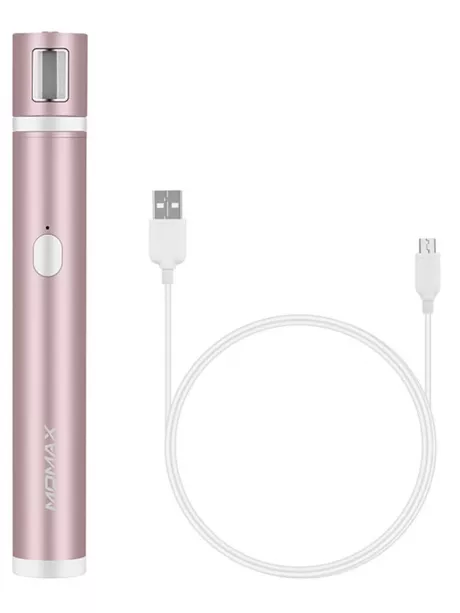 монопод для селфи с дополнительным светом Momax Selfie Light Selfie Stick with Bluetooth and LED Fill KM12 pink