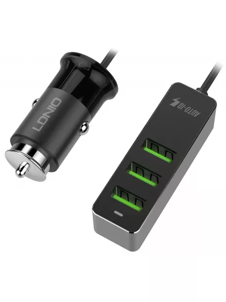 автомобильное зарядное устройство LDNIO АЗУ C61 3USB*3.4A QC3.0 black