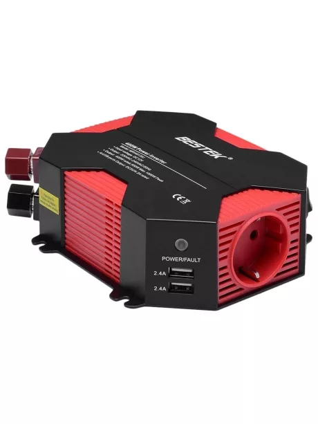 автомобильный инвертор Bestek 400W Car Inverter MRI4013IU black red