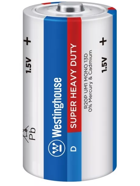 солевая батарейка Westinghouse R20/D Super Heavy Duty-BP2 