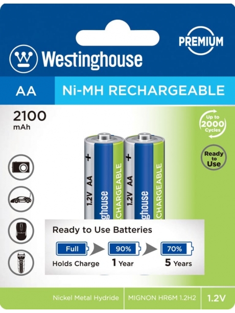 аккумулятор (2 шт) Westinghouse 2100 mAh  R6/AA-BP2 
