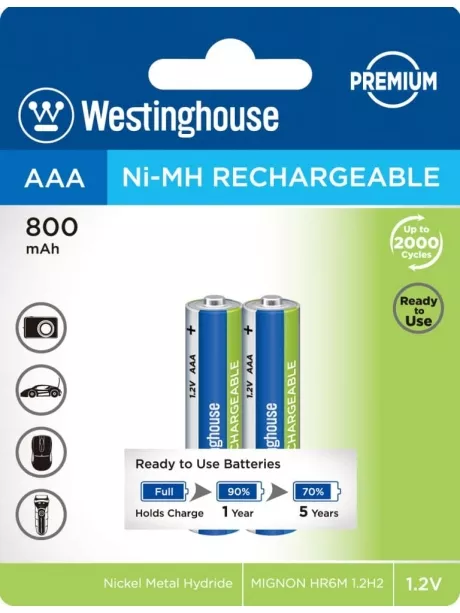 аккумулятор (2 шт) Westinghouse 800 mAh  R03/AAA-BP2 