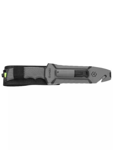 туристический нож с огнивом и точилкой Ganzo G803 grey