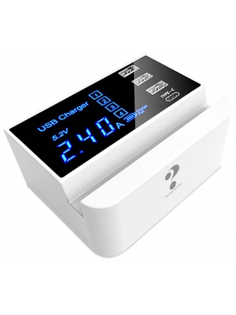 настольное зарядное устройство с подставкой Wisdom YC-CDA26A white