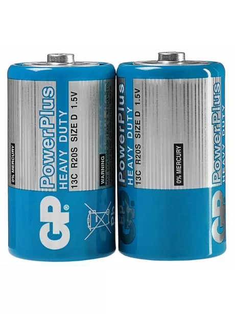 батарейки (2 шт.) GP R20/D PowerPlus HEAVY DUTY-OS2 