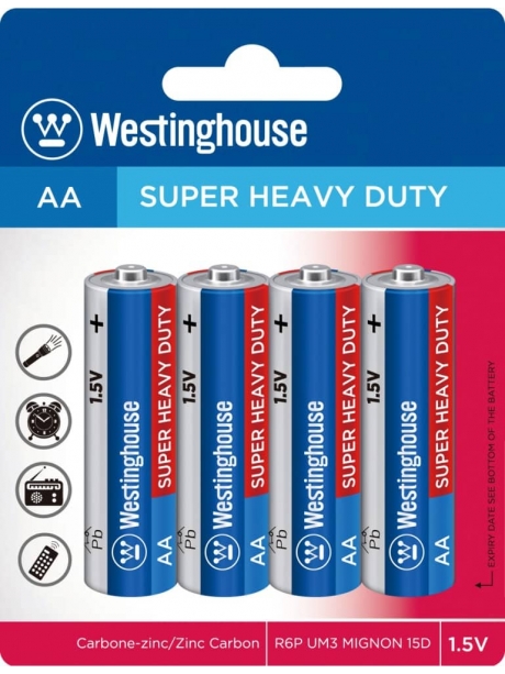 солевая батарейка Westinghouse R6/AA Super Heavy Duty-BP4 
