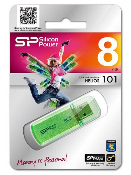 USB-накопитель Silicon Power Helios 101 8Gb green