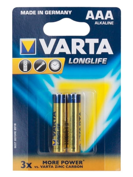 батарейки (2 шт.) Varta LR03/AAA LONGLIFE-2BL 