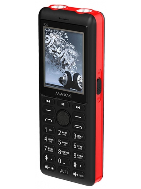 мобильный телефон с функцией караоке Maxvi P20 black-red