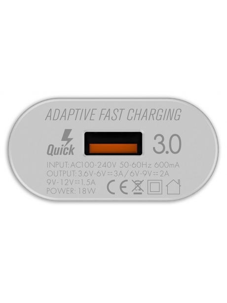 зарядное устройство LDNIO A303Q USB*3A Quick Charge 3.0 + кабель USB - micro USB white