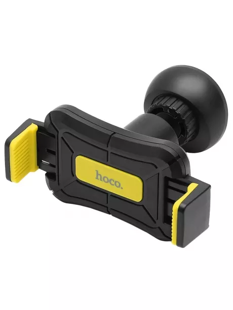 держатель на 3М скотче Hoco CA43 Travel spirit push-type dashboard in-car holder black yellow