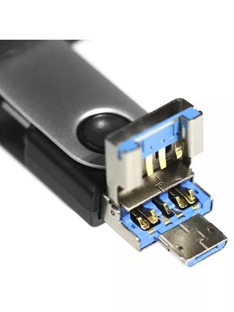 флешка USB 3.0 SmartBuy TRIO 3-in-1 OTG 3.0 128GB black