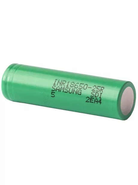 высокотоковый аккумулятор Samsung INR 18650 25R 20A 2500 mAh, без защиты 