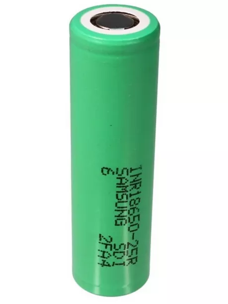 высокотоковый аккумулятор Samsung INR 18650 25R 20A 2500 mAh, без защиты 