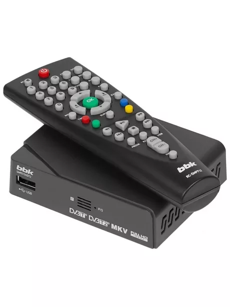 ТВ-тюнер DVB-T2 BBK SMP015 HDT2 темно-серый
