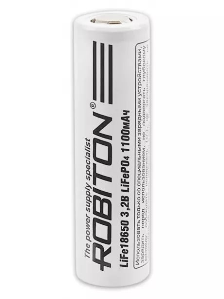 аккумулятор 3.2V Robiton LiFe18650 1100mAh без защиты 