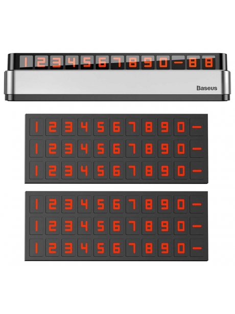 держатель для номера телефона в машину Baseus Moonlight Box Series Temporary Parking Number Plate silver