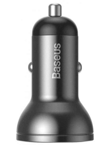 автомобильная зарядка в прикуриватель с дисплеем Baseus Digital Display Dual USB 4.8A Car Charger 24W grey