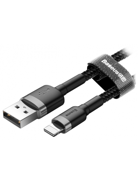 кабель передачи данных Baseus Cafule Cable USB For lightning 2.4A 1m gray + black