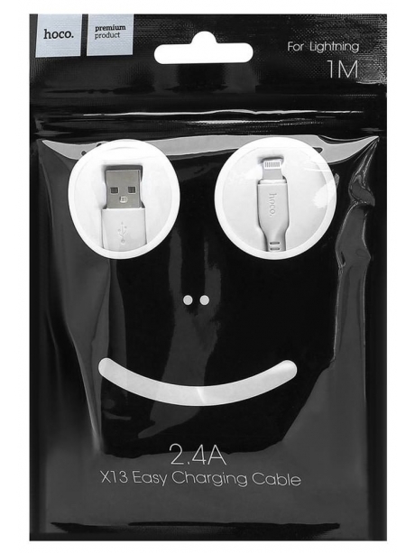 кабель передачи данных Hoco X13 lightning 1m white