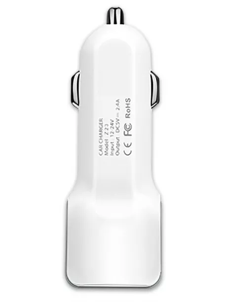 автомобильное зарядное устройство Hoco Z23 grand style 2USB 2.4A white