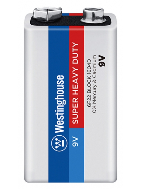 солевая батарейка Westinghouse 6F22/Крона Super Heavy Duty-PB6 