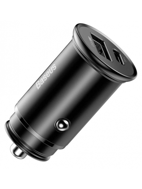 автомобильное зарядное устройство Baseus Circular Metal PPS Quick Charger Car Charger 30W(Support VOOC) black
