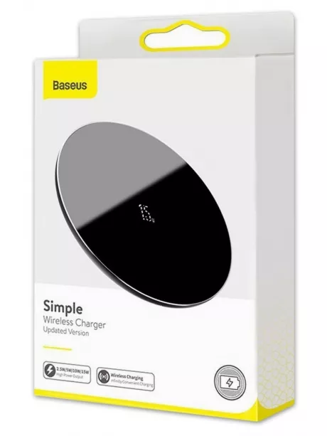 беспроводная зарядка для телефона Baseus Simple Wireless Charger 15W (Updated Version for Type-C) black