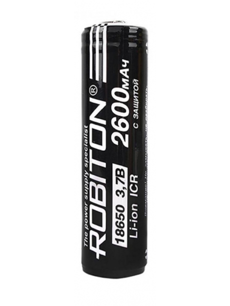 аккумулятор Robiton 18650 Li-Ion 2600 mAh, защищённый 