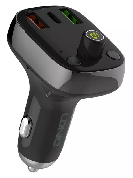 автомобильная зарядка с bluetooth FM трансмиттером LDNIO C704Q black