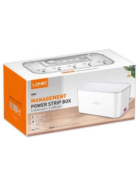 сетевой фильтр удлинитель LDNIO SC5309 3USB*5 розеток 2м white