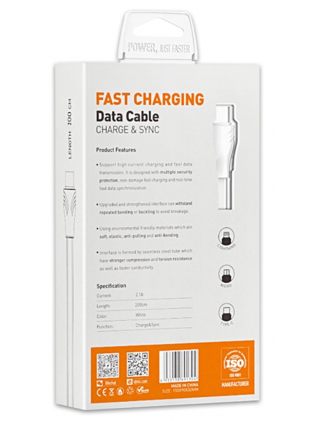 кабель передачи данных LDNIO LS552 Type-C cable 2м white