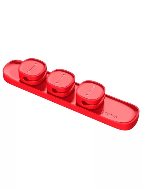 магнитный держатель для проводов Baseus Peas Cable Clip red