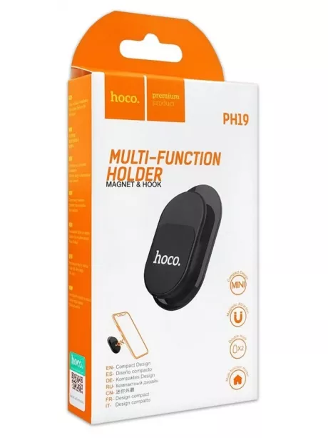 магнитный держатель на 3М скотче для дома и машины Hoco PH19 Mysterious multi-function magnetic holder black